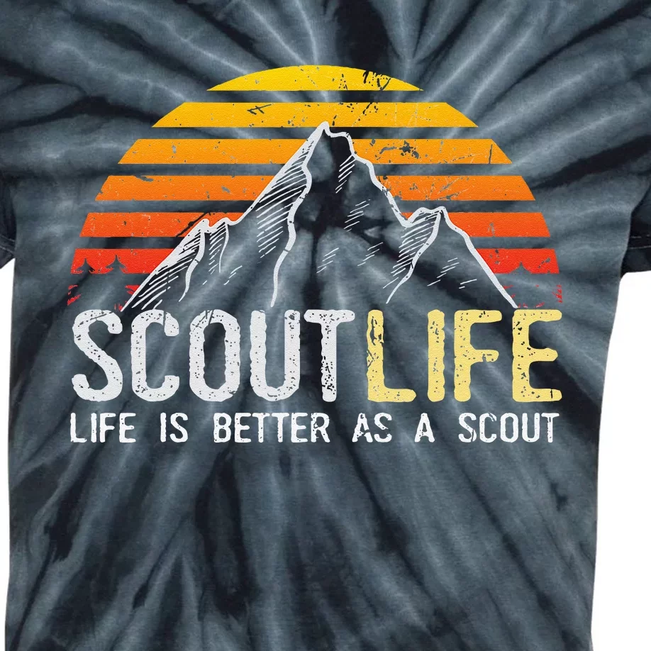 Scout Life And Life Is Better As A Scout Scouting Kids Tie-Dye T-Shirt