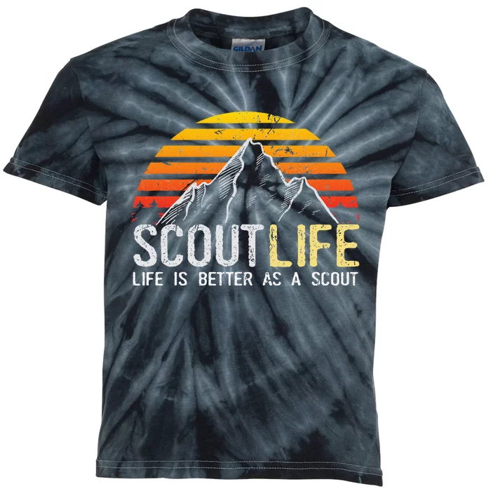 Scout Life And Life Is Better As A Scout Scouting Kids Tie-Dye T-Shirt