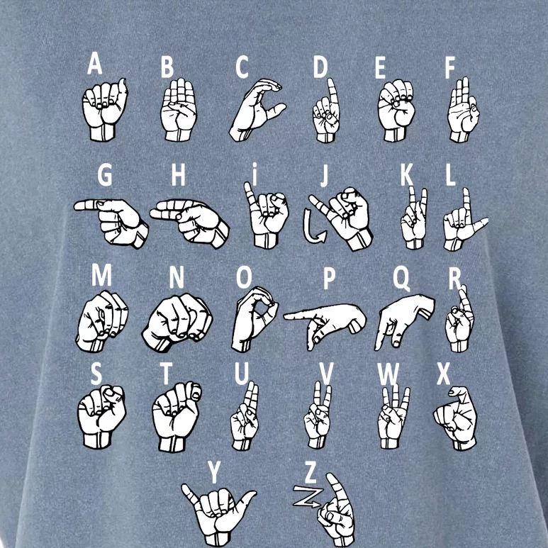 Sign Language Alphabet For ASL Interpreter Deaf Teacher Garment-Dyed Women's Muscle Tee