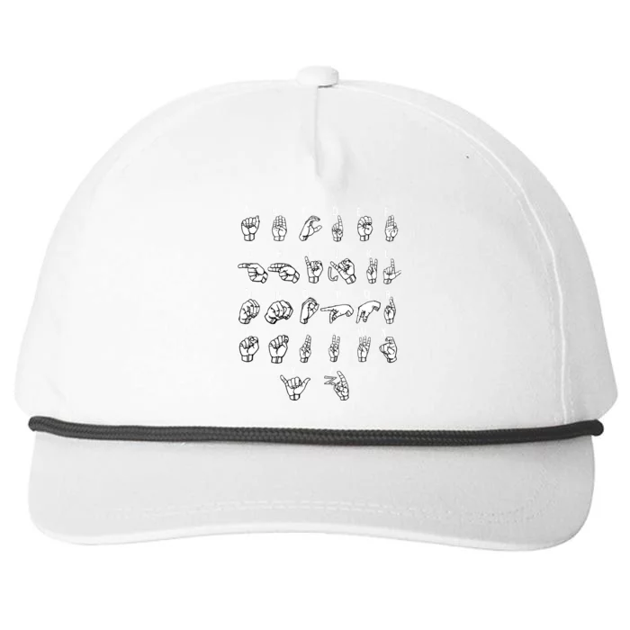 Sign Language Alphabet For ASL Interpreter Deaf Teacher Snapback Five-Panel Rope Hat