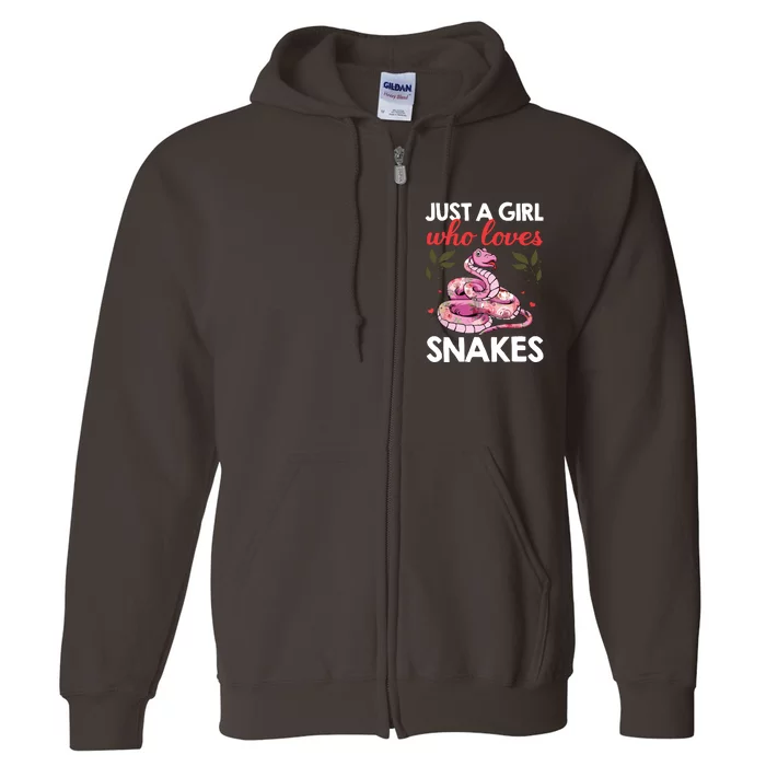 Snake Lover Art For Women Girl Ball Python Coral Reptile Full Zip Hoodie