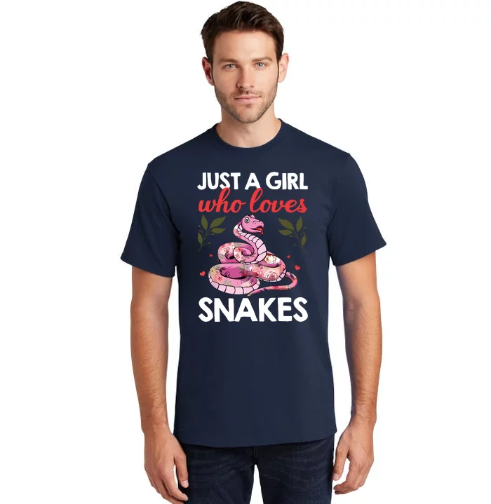 Snake Lover Art For Women Girl Ball Python Coral Reptile Tall T-Shirt