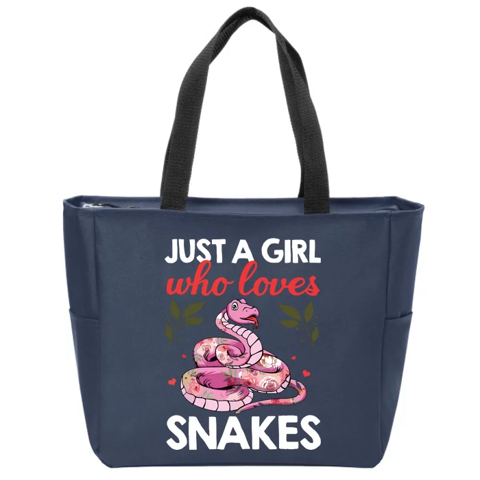 Snake Lover Art For Women Girl Ball Python Coral Reptile Zip Tote Bag