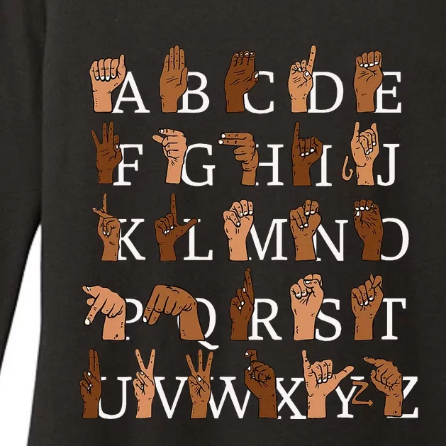 Sign Language Alphabet Retro Boho Hand Alphabet ASL Teacher Womens CVC Long Sleeve Shirt