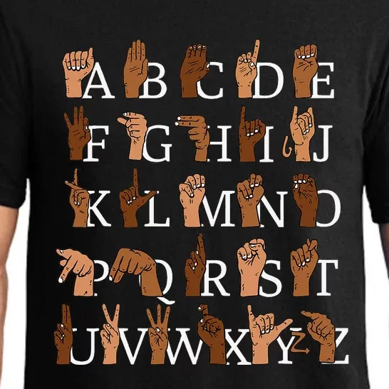 Sign Language Alphabet Retro Boho Hand Alphabet ASL Teacher Pajama Set