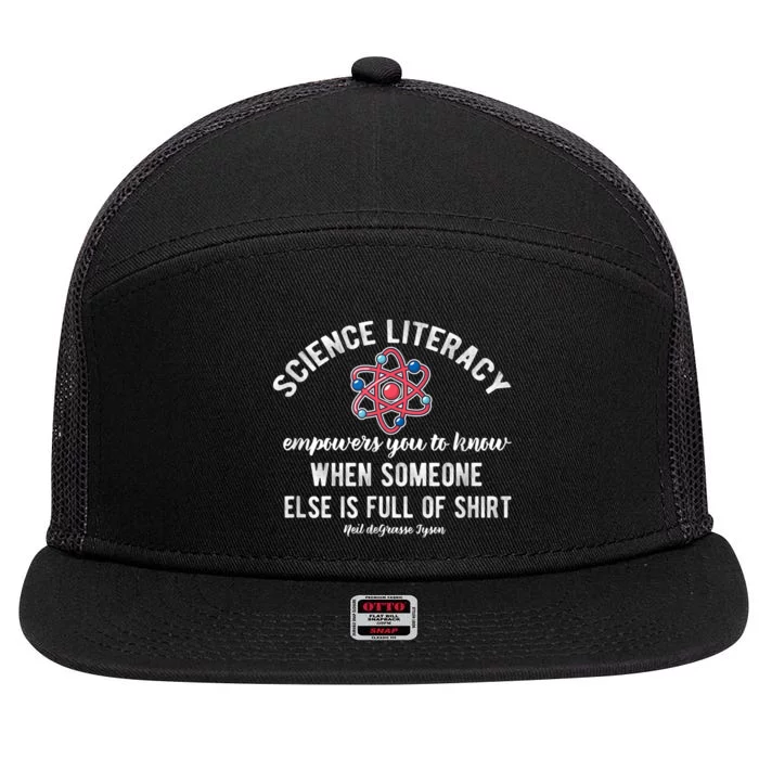 Science Literacy Atom Funny Science Quote 7 Panel Mesh Trucker Snapback Hat