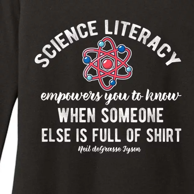 Science Literacy Atom Funny Science Quote Womens CVC Long Sleeve Shirt