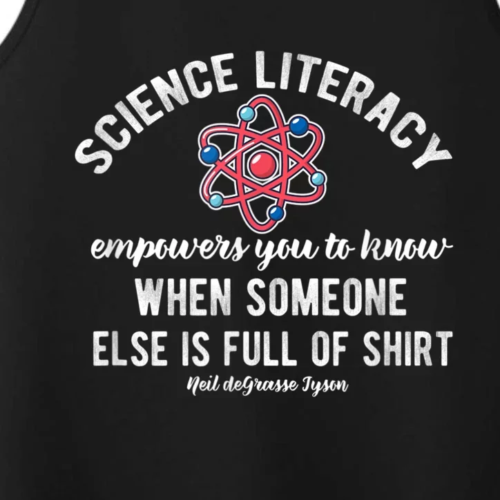 Science Literacy Atom Funny Science Quote Performance Tank