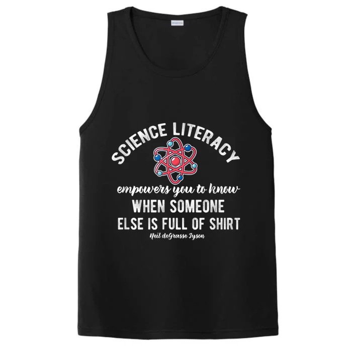 Science Literacy Atom Funny Science Quote Performance Tank