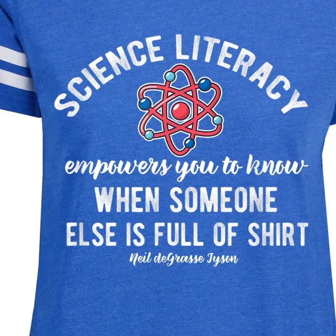 Science Literacy Atom Funny Science Quote Enza Ladies Jersey Football T-Shirt