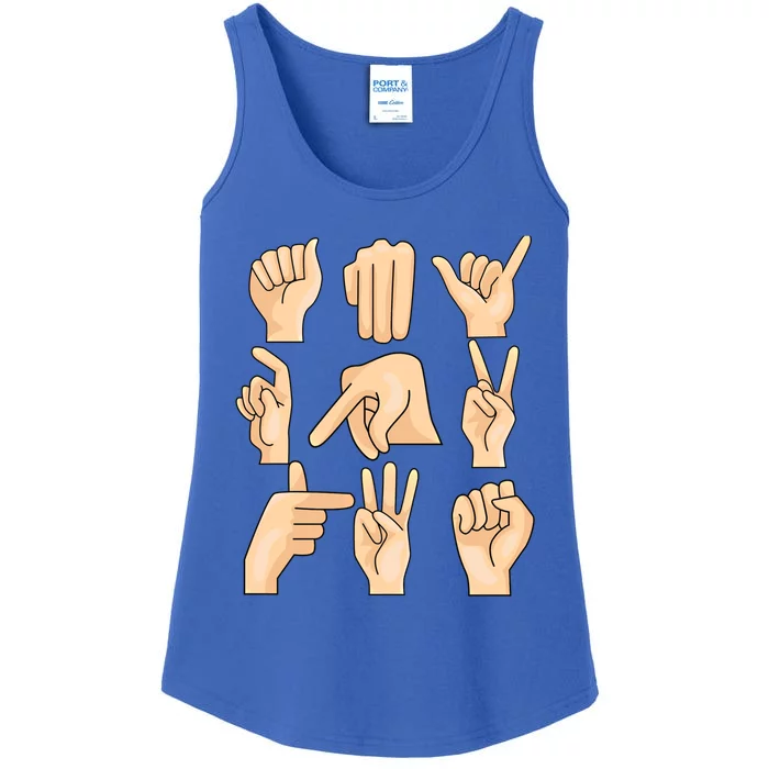 Sign Language Asl Teacher Hand Learning Hearing Impaired Gift Ladies Essential Tank