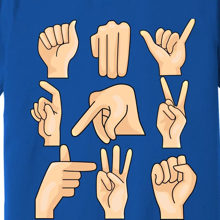 Sign Language Asl Teacher Hand Learning Hearing Impaired Gift Premium T-Shirt