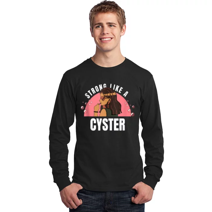 Strong Like A Cyster Pcos Awareness Health Long Sleeve Shirt