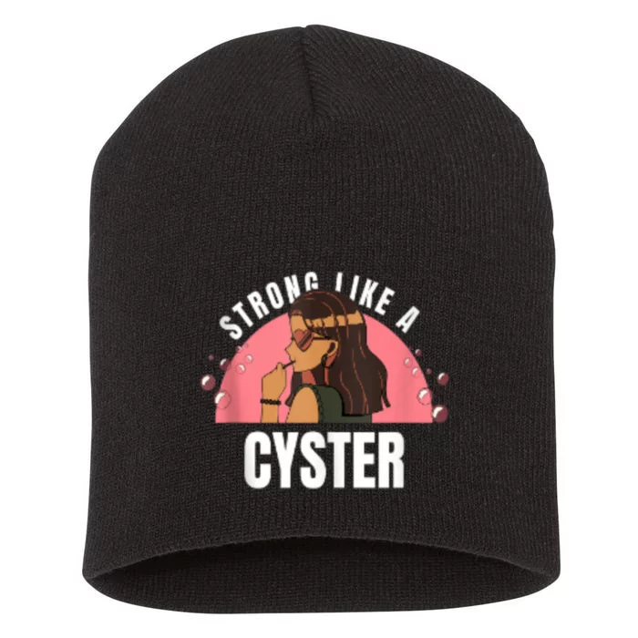 Strong Like A Cyster Pcos Awareness Health Short Acrylic Beanie