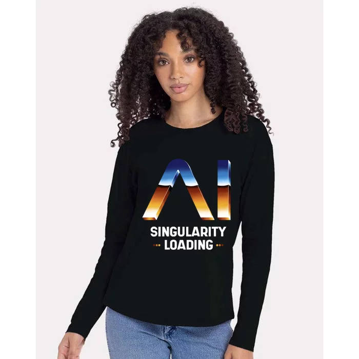 Singularity Loading AI Artificial Intelligence Womens Cotton Relaxed Long Sleeve T-Shirt