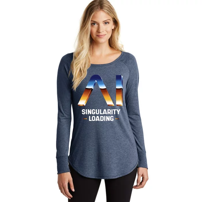 Singularity Loading AI Artificial Intelligence Women's Perfect Tri Tunic Long Sleeve Shirt