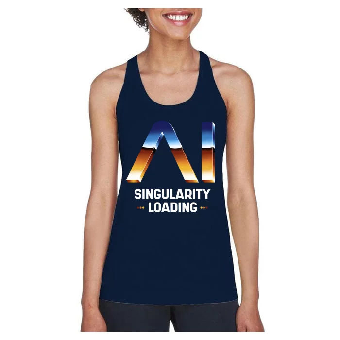 Singularity Loading AI Artificial Intelligence Women's Racerback Tank