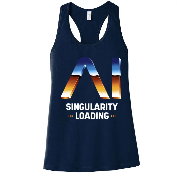 Singularity Loading AI Artificial Intelligence Women's Racerback Tank