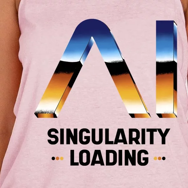 Singularity Loading AI Artificial Intelligence Women's Knotted Racerback Tank