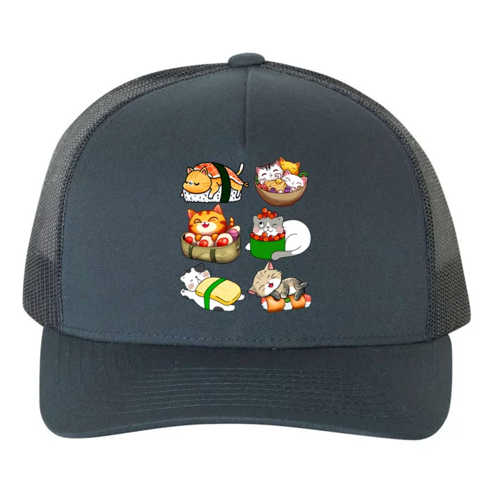 Sushi Lover Anime Cats Lovers Japanese Anime Kawaii Neko Gift Yupoong Adult 5-Panel Trucker Hat