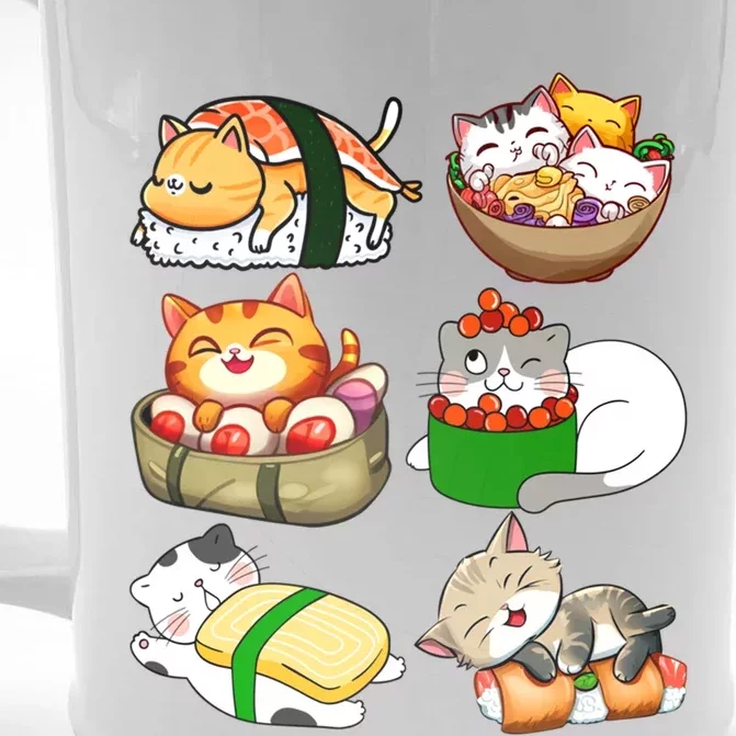 Sushi Lover Anime Cats Lovers Japanese Anime Kawaii Neko Gift Front & Back Beer Stein