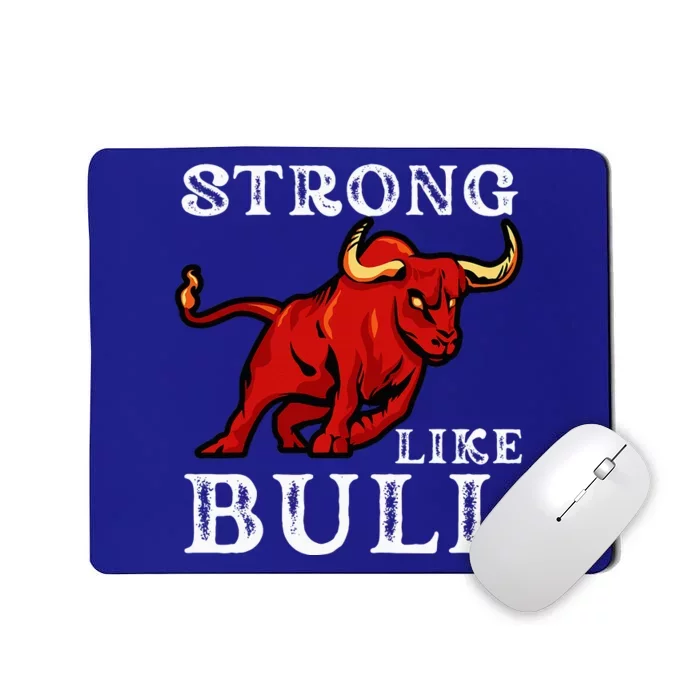 Strong Like A Bull Weight Powerlifting Bodybuilding Cowboy Mousepad