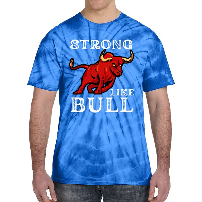 Strong Like A Bull Weight Powerlifting Bodybuilding Cowboy Tie-Dye T-Shirt