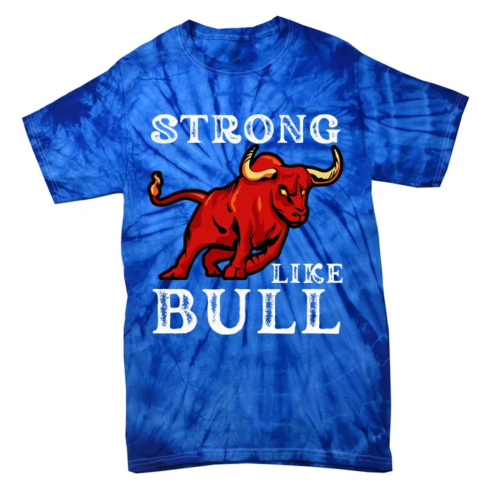 Strong Like A Bull Weight Powerlifting Bodybuilding Cowboy Tie-Dye T-Shirt