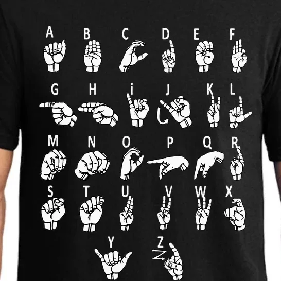 Sign Language Alphabet For Asl Interpreter Deaf Teacher Stud Pajama Set