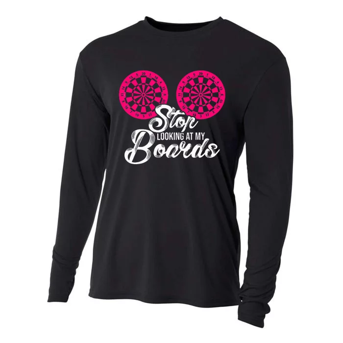 Stop Looking At My Boards Dart Player Cooling Performance Long Sleeve Crew