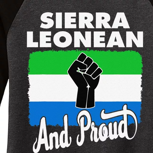 Sierra Leonean And Proud Love Sierra Leonea Flag Fist Women's Tri-Blend 3/4-Sleeve Raglan Shirt