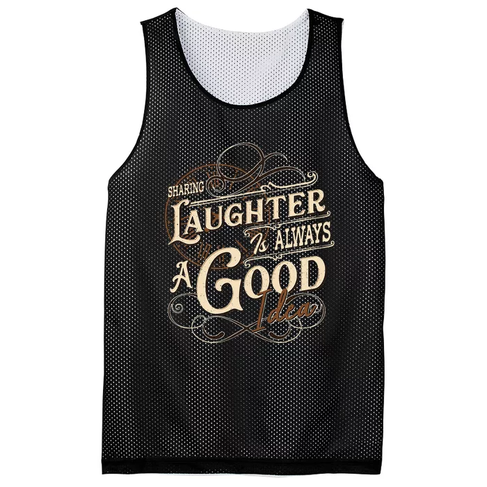 Sharing Laughter Always Good Idea Friendship Motivational Mesh Reversible Basketball Jersey Tank