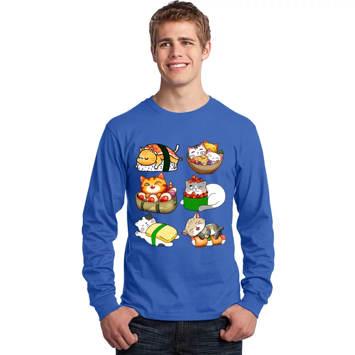 Sushi Lover Anime Cats Lovers Japanese Anime Kawaii Neko Gift Long Sleeve Shirt