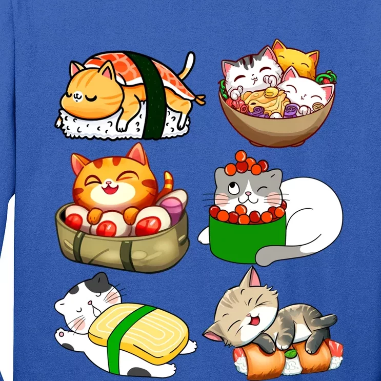 Sushi Lover Anime Cats Lovers Japanese Anime Kawaii Neko Gift Long Sleeve Shirt