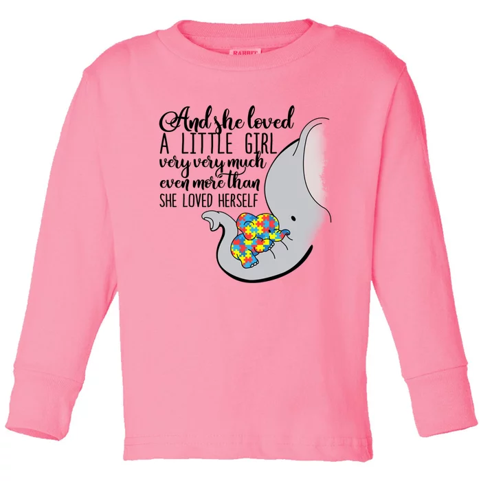 She Loved A Little Very Much Autism Elephant Mom Gift Meaningful Gift Toddler Long Sleeve Shirt