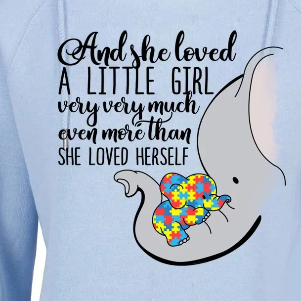 She Loved A Little Very Much Autism Elephant Mom Gift Meaningful Gift Womens Funnel Neck Pullover Hood