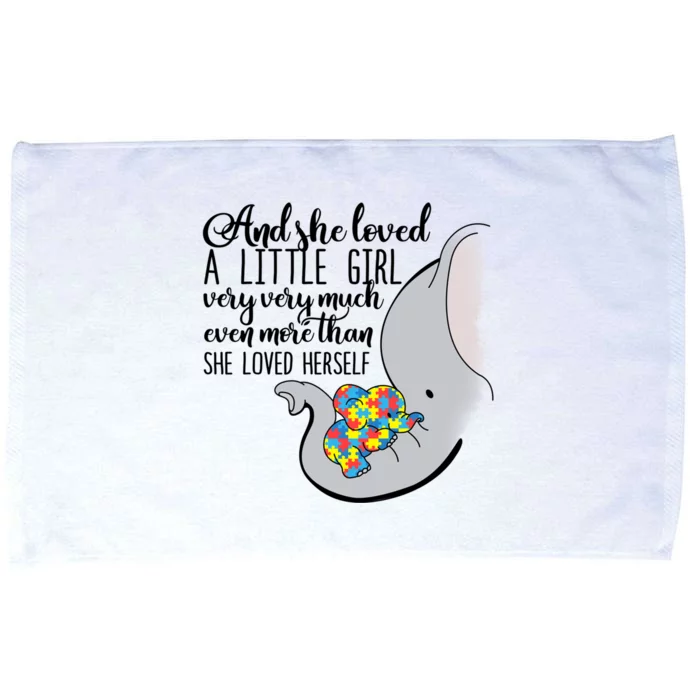 She Loved A Little Very Much Autism Elephant Mom Gift Meaningful Gift Microfiber Hand Towel