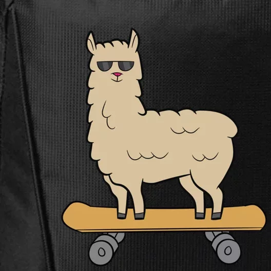 Skateboarding Llama Alpaca Skateboard Llama Gift City Backpack