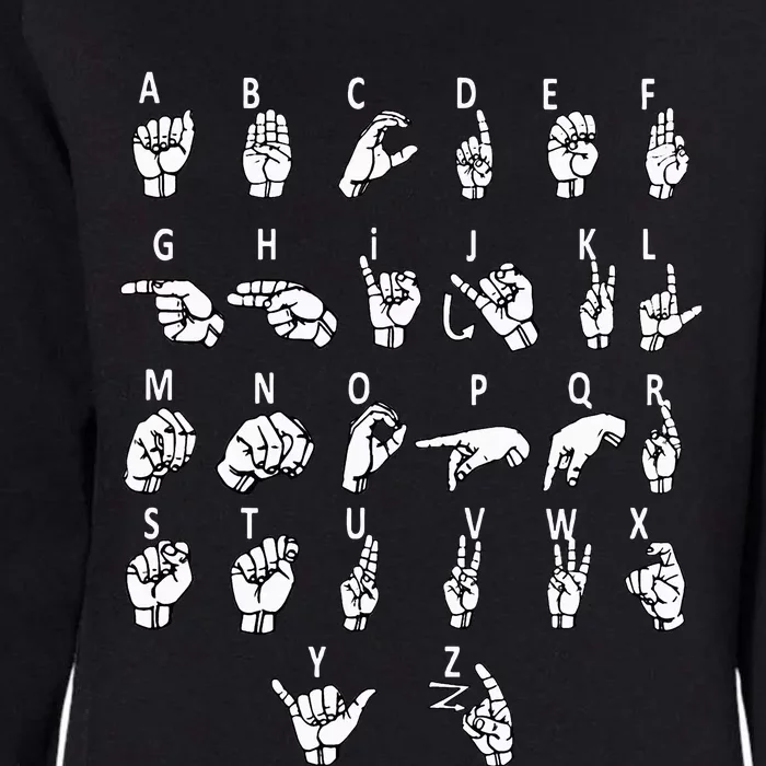 Sign Language Alphabet For Asl Interpreter Deaf Teacher Stud Womens California Wash Sweatshirt