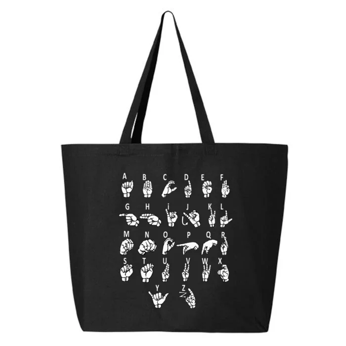 Sign Language Alphabet For Asl Interpreter Deaf Teacher Stud 25L Jumbo Tote