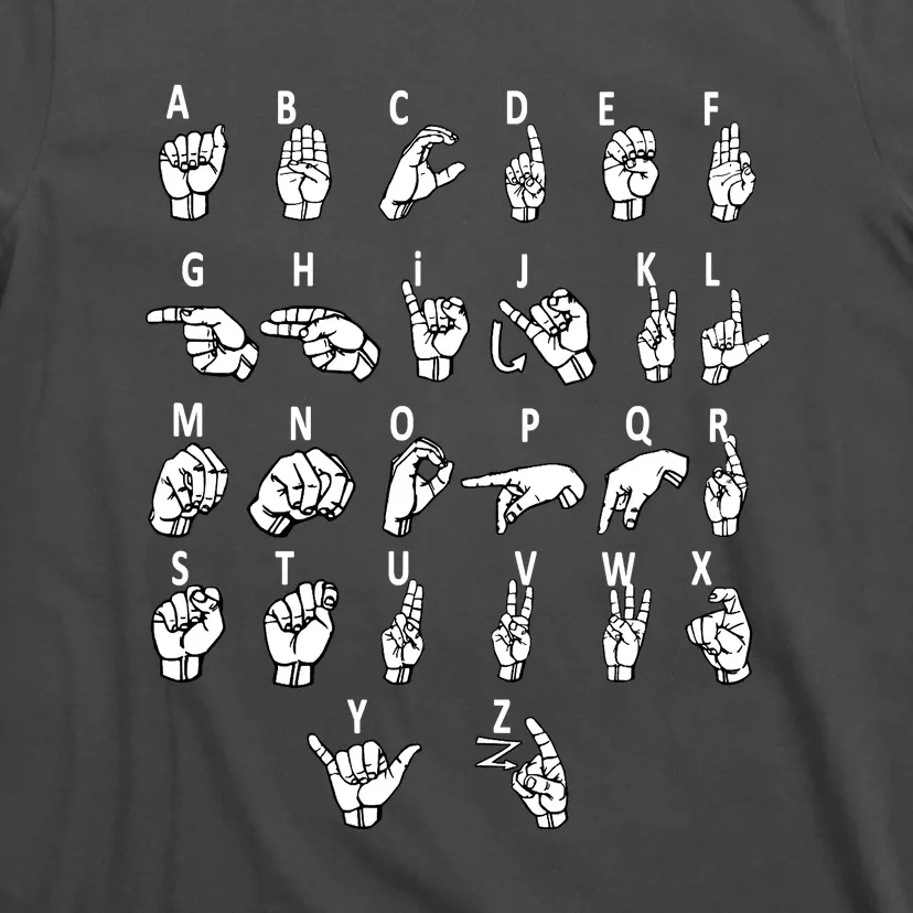 Sign Language Alphabet For ASL Interpreter Deaf Teacher Stud T-Shirt