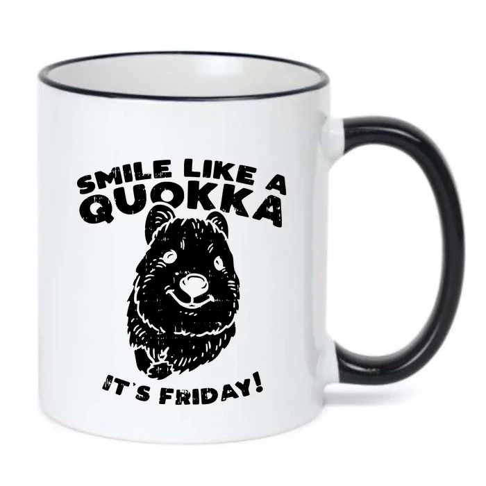 Smile Like A Quokka ItS Friday Black Color Changing Mug