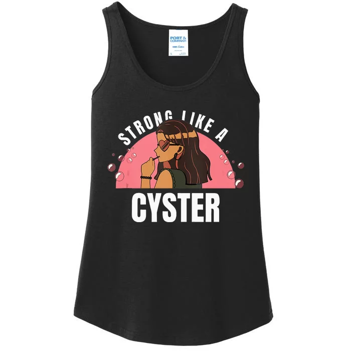 Strong Like A Cyster Pcos Awareness Ladies Essential Tank