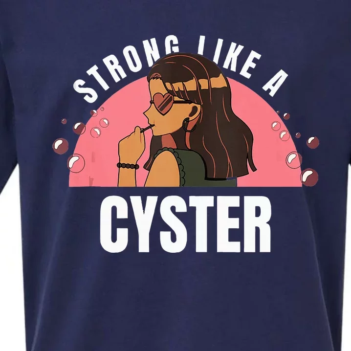 Strong Like A Cyster Pcos Awareness Sueded Cloud Jersey T-Shirt