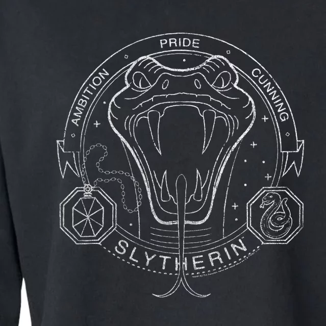 Slytherin Line Art Snake Symbol Cropped Pullover Crew