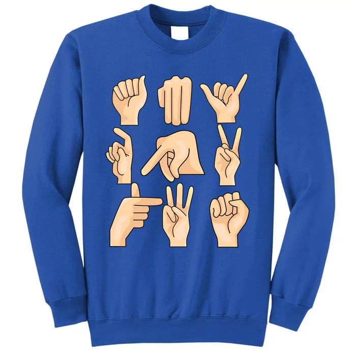 Sign Language Asl Teacher Hand Learning Hearing Impaired Gift Tall Sweatshirt