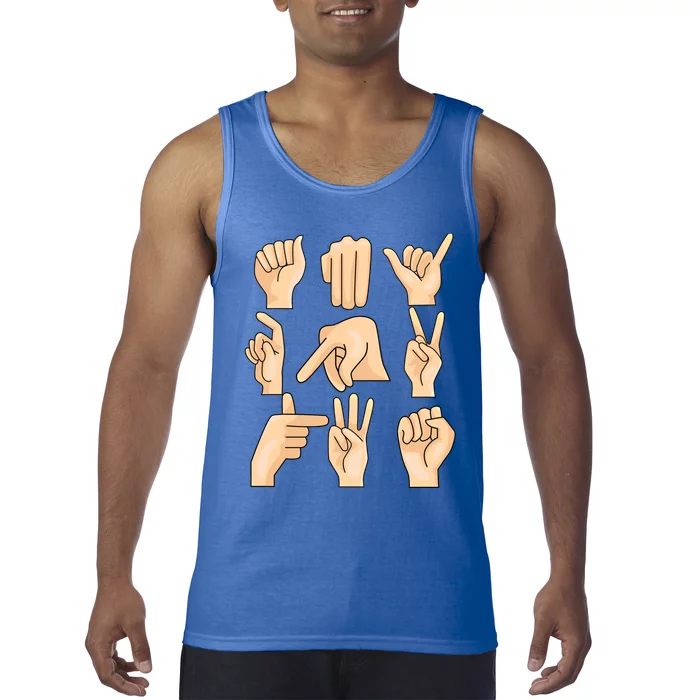 Sign Language Asl Teacher Hand Learning Hearing Impaired Gift Tank Top