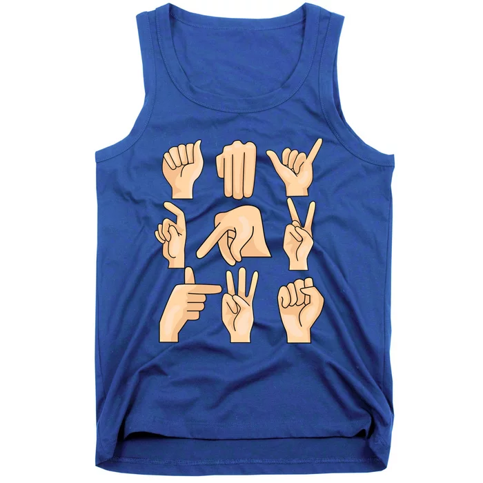 Sign Language Asl Teacher Hand Learning Hearing Impaired Gift Tank Top