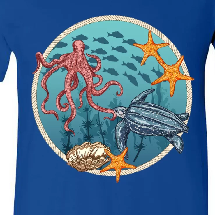 Sea Life Aquarium Cool Marine V-Neck T-Shirt