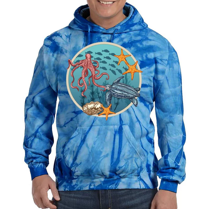 Sea Life Aquarium Cool Marine Tie Dye Hoodie